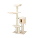 4 Layer Solid Wood Cat Tree For Kitten And Adult Cat