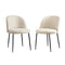 2x Dining Chairs Upholstered Sherpa White