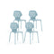 Modern Metal Dining Chair Set Of 4 With Hollowed Backrest