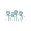 Modern Metal Dining Chair Set Of 4 With Hollowed Backrest