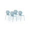Modern Metal Dining Chair Set Of 4 With Hollowed Backrest