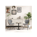 2 Set Armless Dining Chair With Curved Backrest And U Shaped Seat