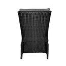 Outdoor Recliner with Adjustable Footrest Black