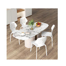 Modern Metal Dining Chair Set Of 4 With Hollowed Backrest