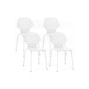 Modern Metal Dining Chair Set Of 4 With Hollowed Backrest