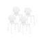 Modern Metal Dining Chair Set Of 4 With Hollowed Backrest