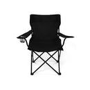 2Pcs Camping Chairs Folding Arm Black