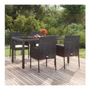 Garden Chairs With Cushions 4 Pcs Poly Rattan Black