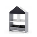 Playhouse Kids Bookshelf With Writable Chalkboard And Whiteboard