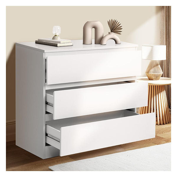 Chest Of Drawers Lowboy Dresser Table Storage Cabinet Bedroom White