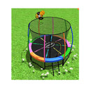 Trampoline 8 ft with Basketball set Rainbow