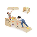 Wooden Climbing Toy Triangle Climber Set With Seesaw And Step Stool