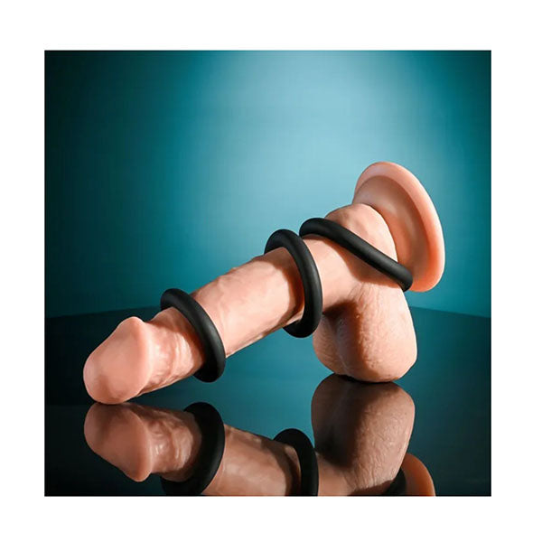 Selopa 3 Ring Circus Black Cock Rings Set Of 3 Sizes