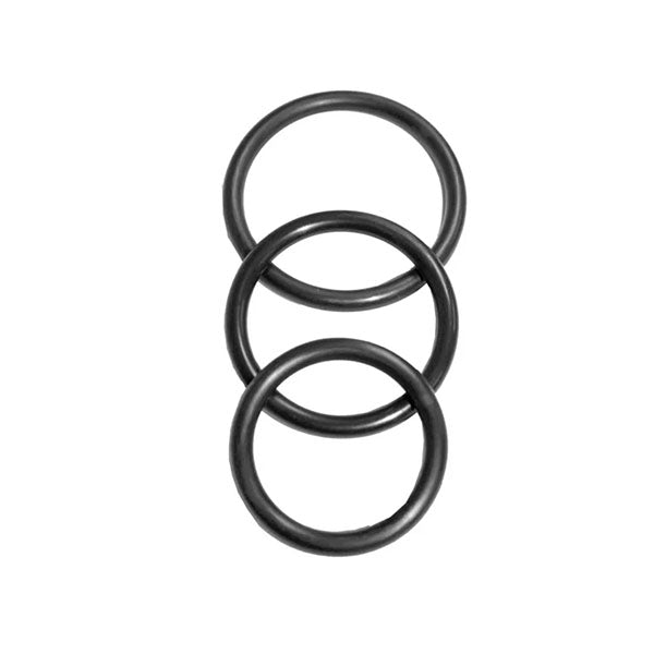 Sex And Mischief Nitrile Cock Ring 3 Pack Black Set Of 3 Sizes