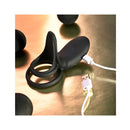 Playboy Pleasure Just Right Black Vibrating Cock And Balls Rings