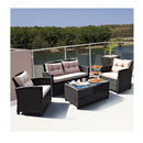 4 Piece Rattan Chair Set With Loveseat And Coffee Table For Patio