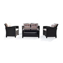 4 Piece Rattan Chair Set With Loveseat And Coffee Table For Patio