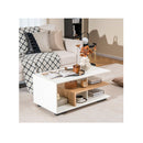 Coffee Table With Storage And L Shaped Middle Shelf
