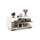 Coffee Table With Storage And L Shaped Middle Shelf