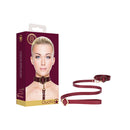 Ouch Halo Collar With Leash Burgundy Restraint
