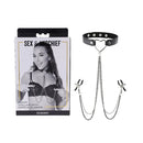 Sex And Mischief Amor Collar With Nipple Clamps Metal Restraints