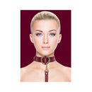 Ouch Halo Collar With Leash Burgundy Restraint