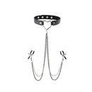 Sex And Mischief Amor Collar With Nipple Clamps Metal Restraints