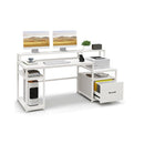 168 Cm Home Office Computer Desk With Storage Shelves