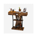 T Shaped Console Table With Drawer Shelves And Dual Anti Tipping Kits