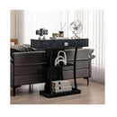 T Shaped Console Table With Drawer Shelves And Dual Anti Tipping Kits