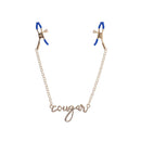 Sex And Mischief Cougar Nipple Clamps Gold Clamps With 33 Cm Chain