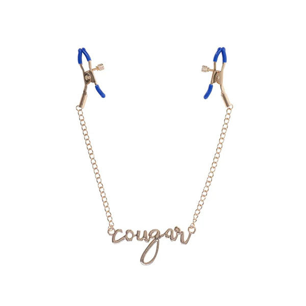 Sex And Mischief Cougar Nipple Clamps Gold Clamps With 33 Cm Chain