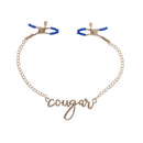 Sex And Mischief Cougar Nipple Clamps Gold Clamps With 33 Cm Chain