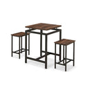 Counter Height Table With 2 Stools For Apartment Kitchen Rustic Brown