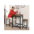 Counter Height Table With 2 Stools For Apartment Kitchen Rustic Brown
