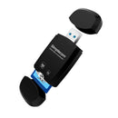 Simplecom CR303 2 Slot SuperSpeed USB 3.0 Card Reader with Dual Caps Black