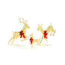 3 Piece Lighted Christmas Reindeer Family With Led Lights And Bows
