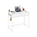 Computer Desk Space Saving Home Office Desk With 2 Fabric Drawers