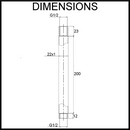 Round Shower Arm Ceiling Mounted 200Mm