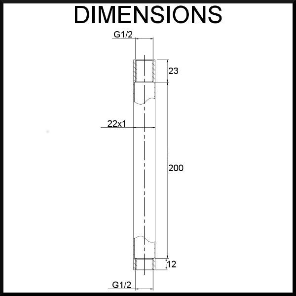 Round Shower Arm Ceiling Mounted 200Mm
