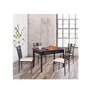 5 Pieces Dining Table Set With 4 Upholstered Chairs For 4 Person
