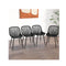 Plastic Dining Chair Set Of 4 With Metal Legs And Cutout Backrest