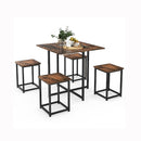 5 Piece Dining Table Set With 4 Square Stools For Small Space