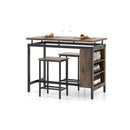3 Piece Dining Table Set With Metal Frame For Small Places Kitchen