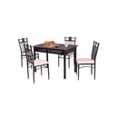 5 Pieces Dining Table Set With 4 Upholstered Chairs For 4 Person