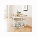 5 Piece Dining Table Set With 4 Square Stools For Small Space