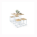 5 Piece Dining Table Set With 4 Square Stools For Small Space