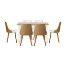 Dining Table And Chair Set With Wooden Frame Dining Chair With Pu Leather Cover