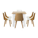Dining Table And Chair Set With Wooden Frame Dining Chair With Pu Leather Cover