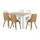 Dining Table And Chair Set With Wooden Frame Dining Chair With Pu Leather Cover